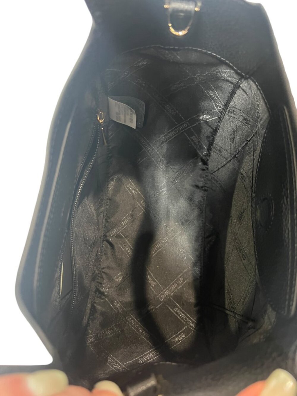$780 Longchamp Black Leather S Le Foulonnes Double Top Handle Handbag - Picture 9 of 13